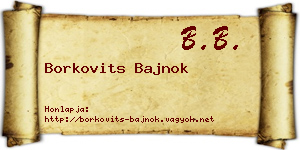 Borkovits Bajnok névjegykártya